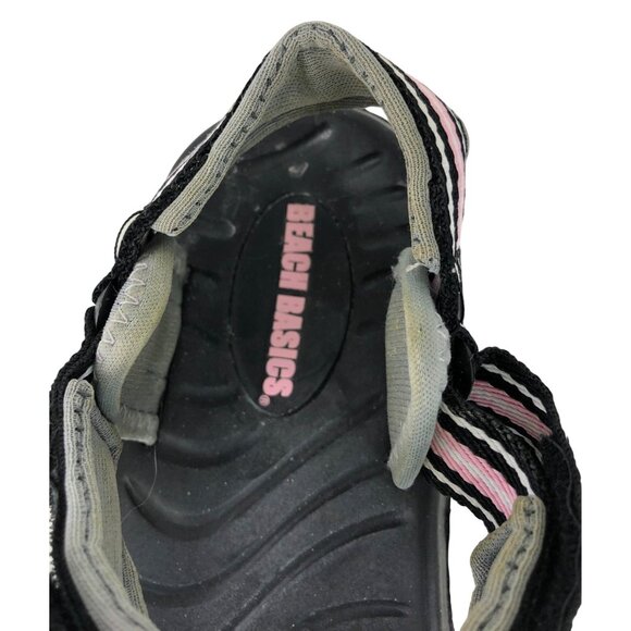 Beach Basics Womens SIze 6 Pink & Gray Adjustable Sandals Beach Pool Lake - Picture 10 of 12